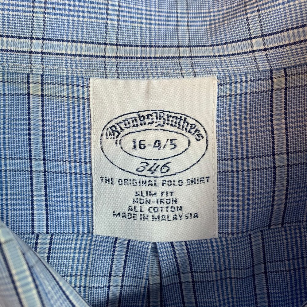 Brooks Brothers Blue Plaid Button Down Shirt - Picture 3 of 6
